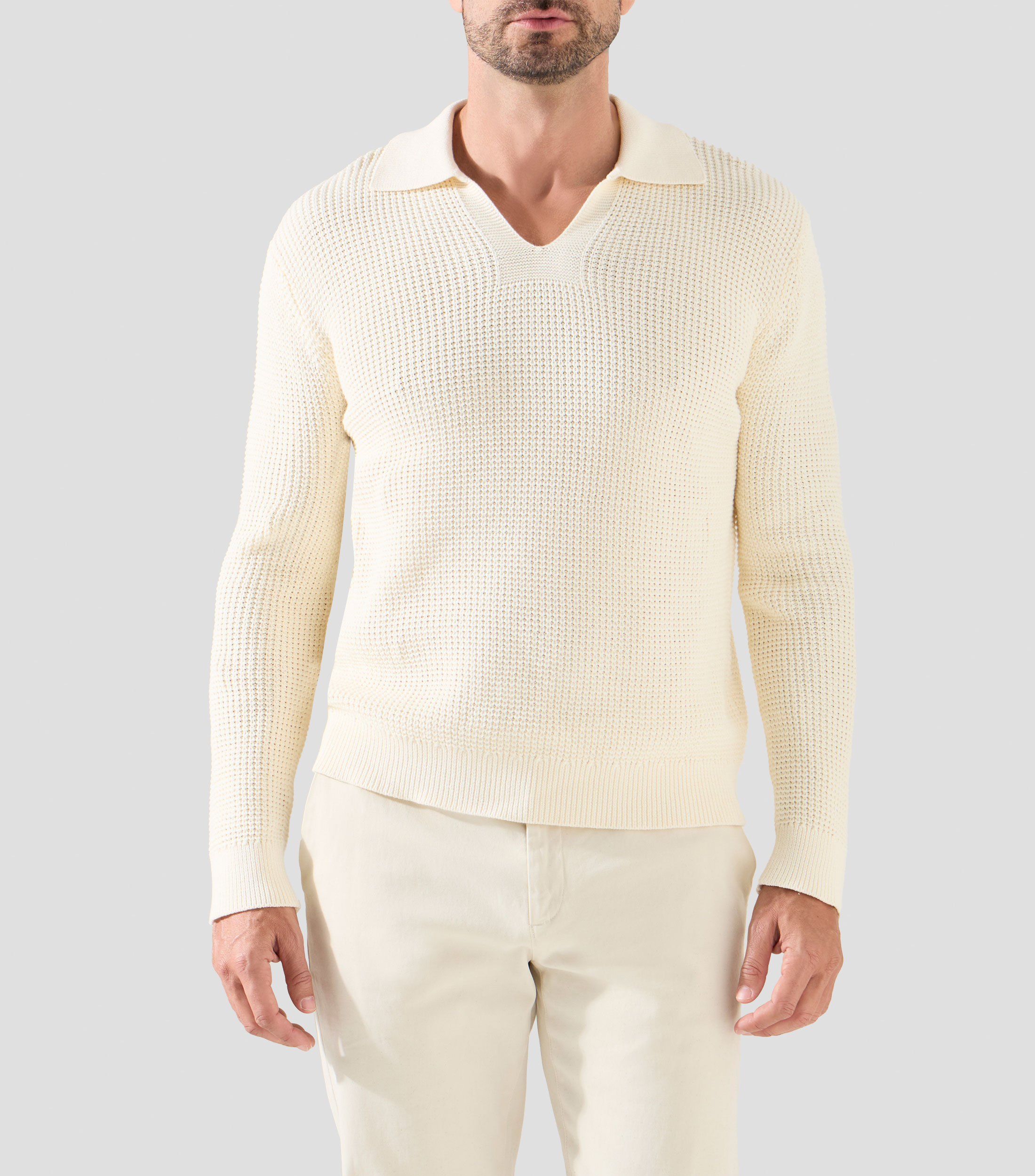 Suéter cuello tipo polo Hombre